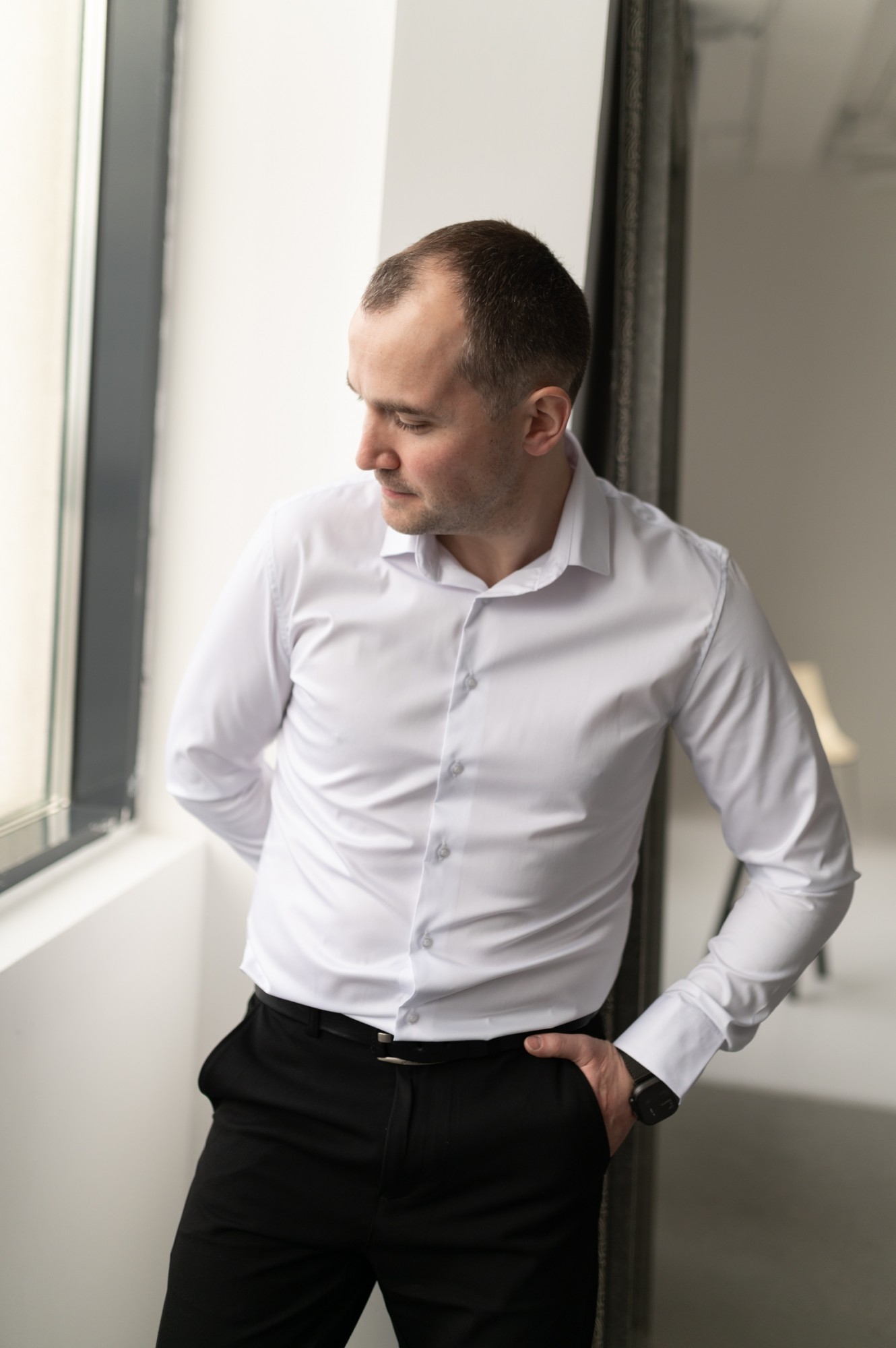 Белая классическая рубашка CMT (S001)