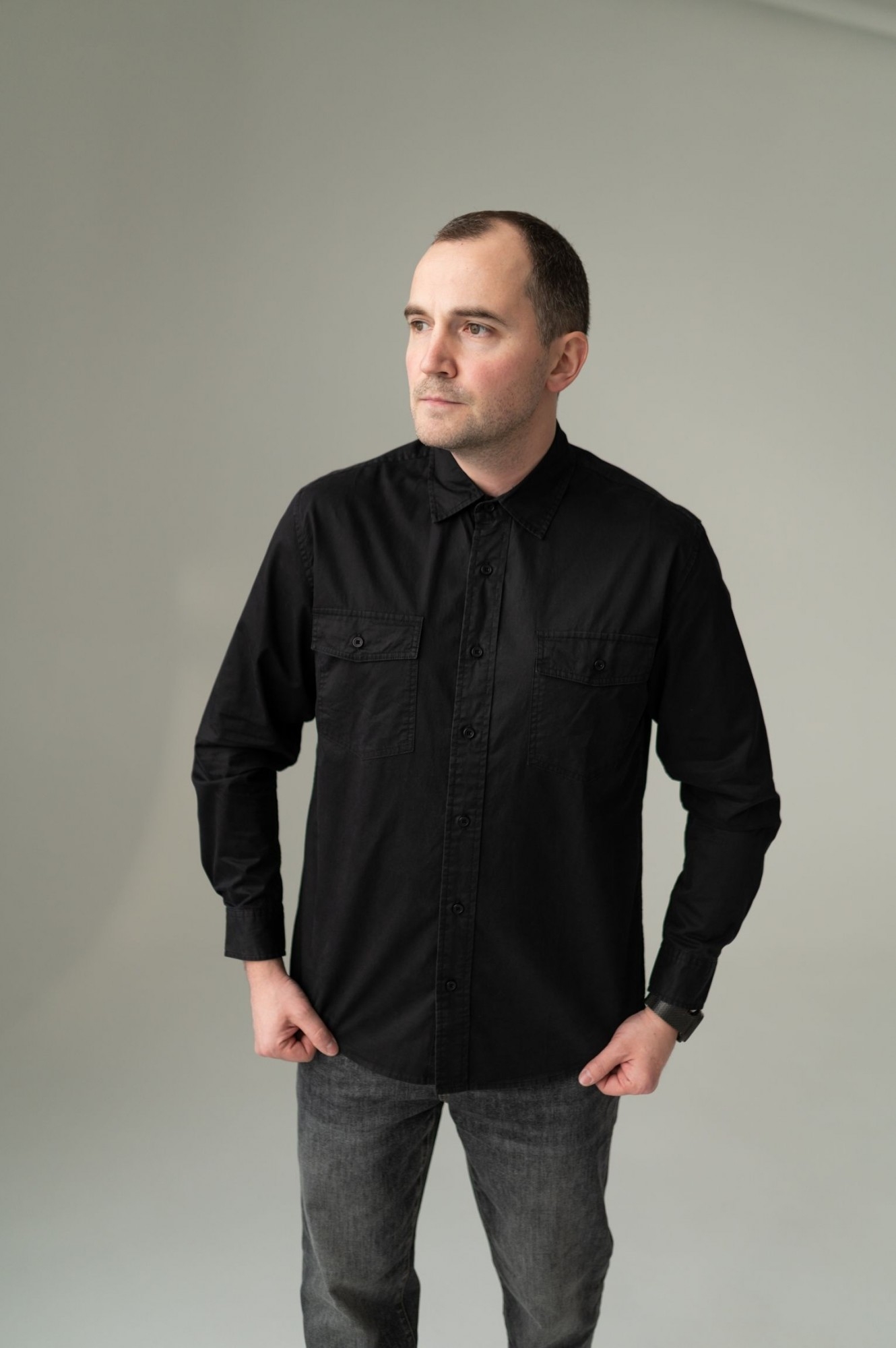 Чёрная рубашка CMT (S013)