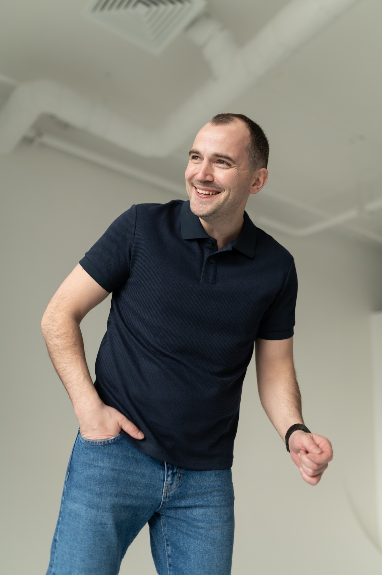 Синее поло CMT (M004)