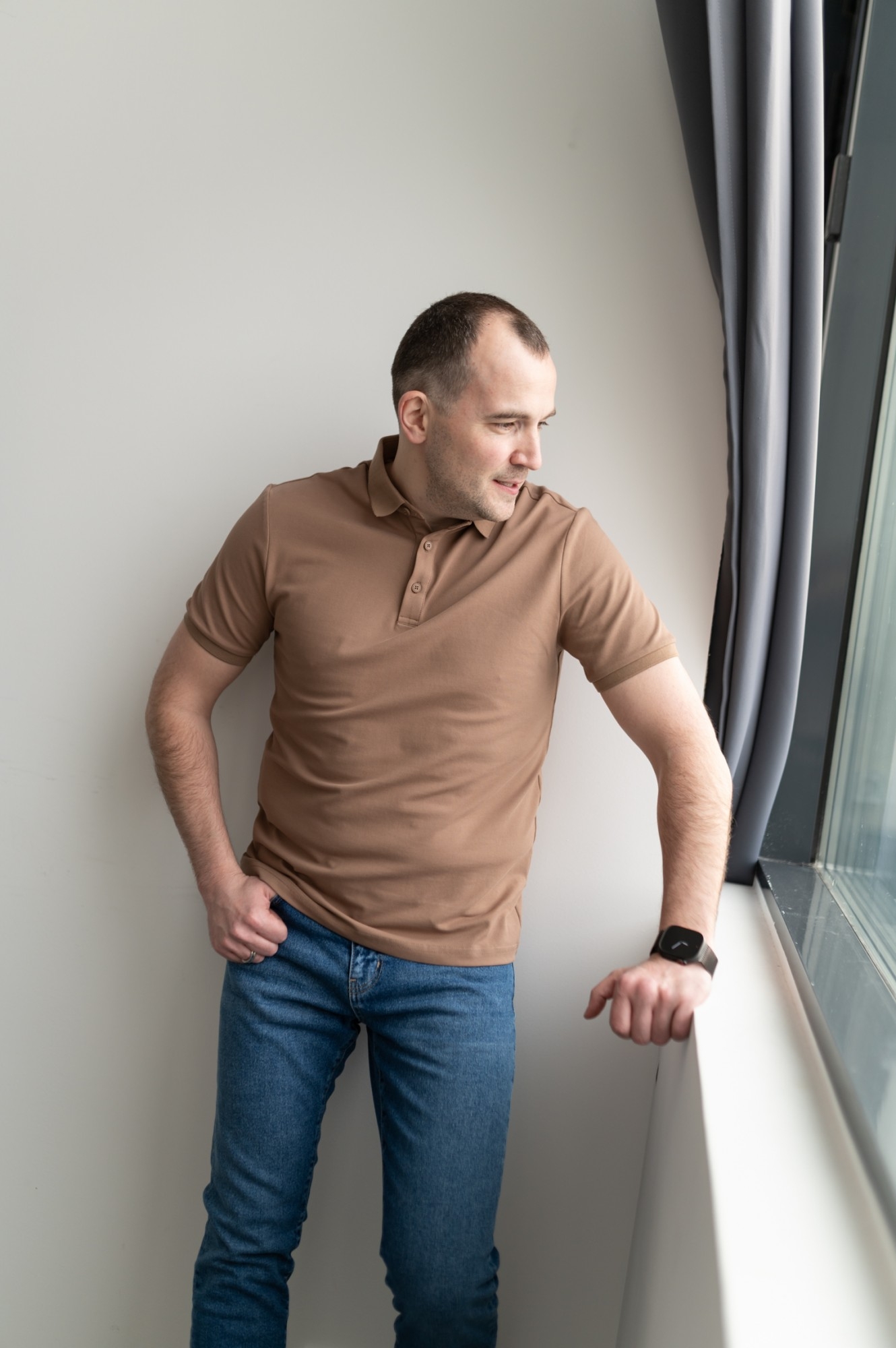 Коричневое поло CMT (M019)