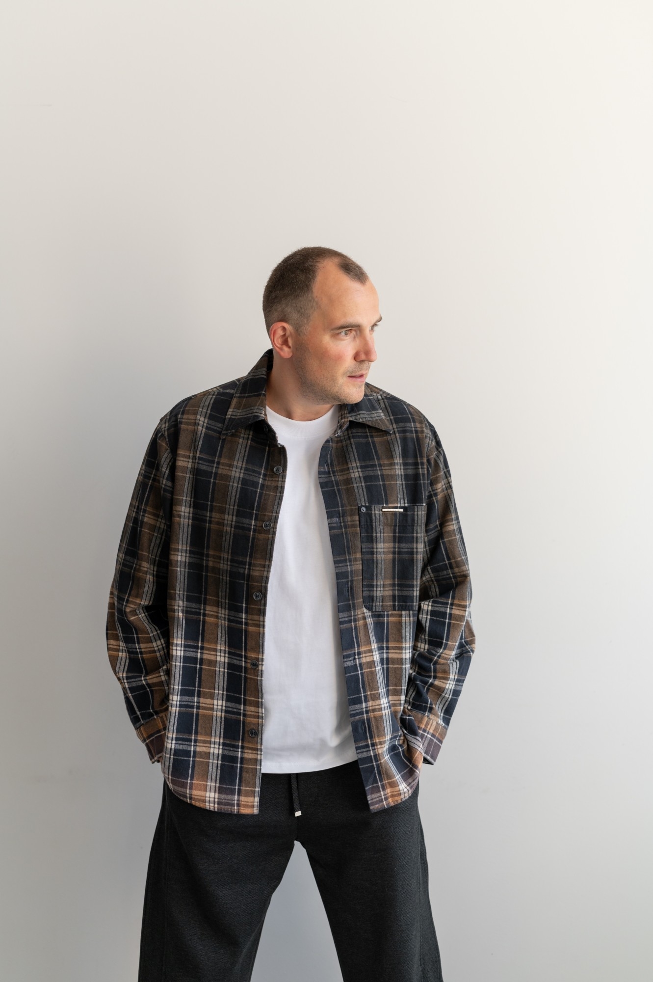 Плотная рубашка в клетку CMT (S040)