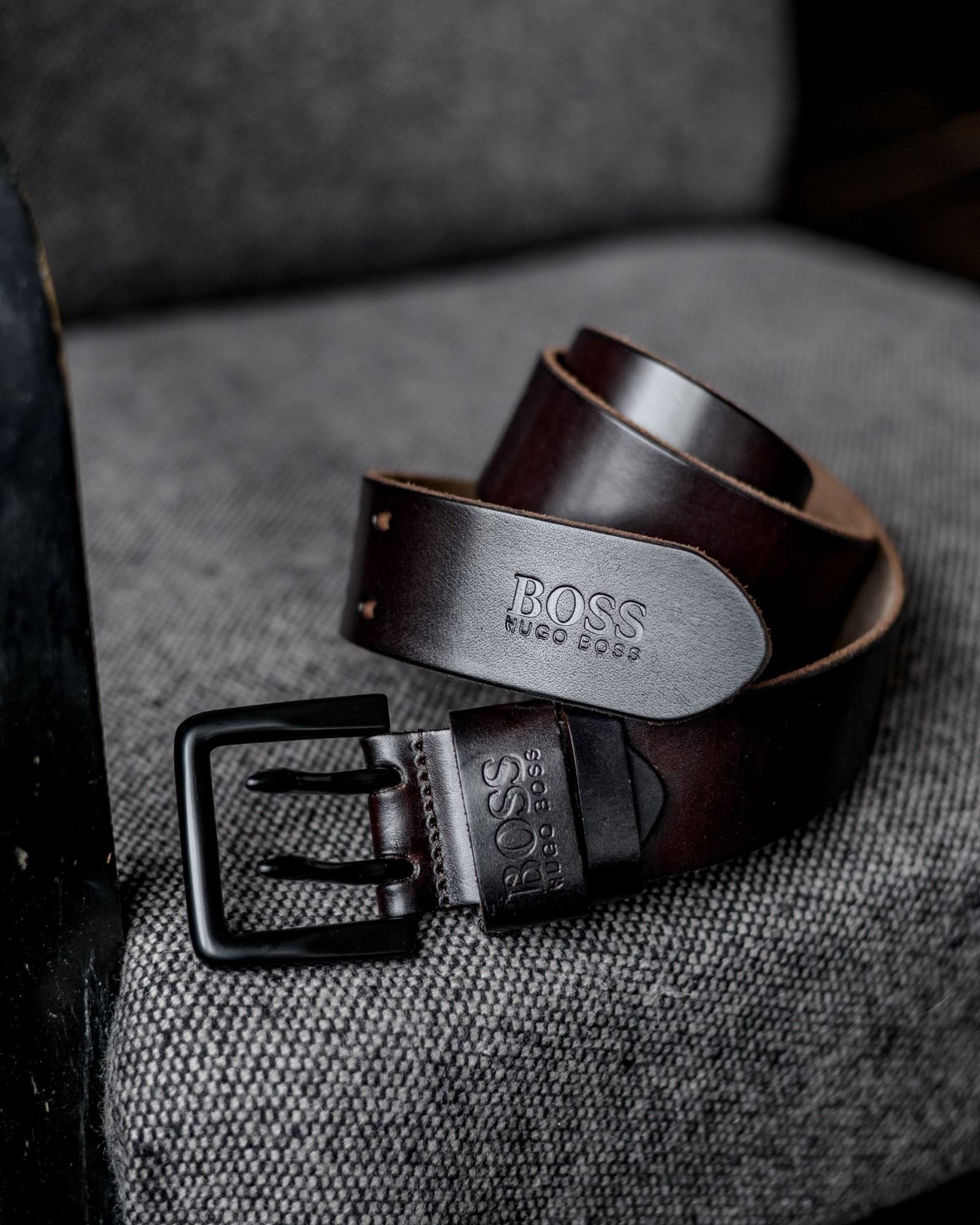 Кожаный ремень БР15 коричневый